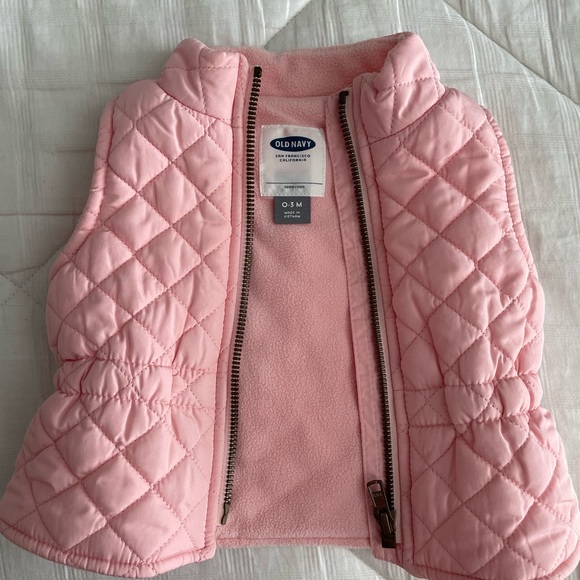 Old Navy 0-3 Month Zippered Vest Pink - Picture 3 of 4